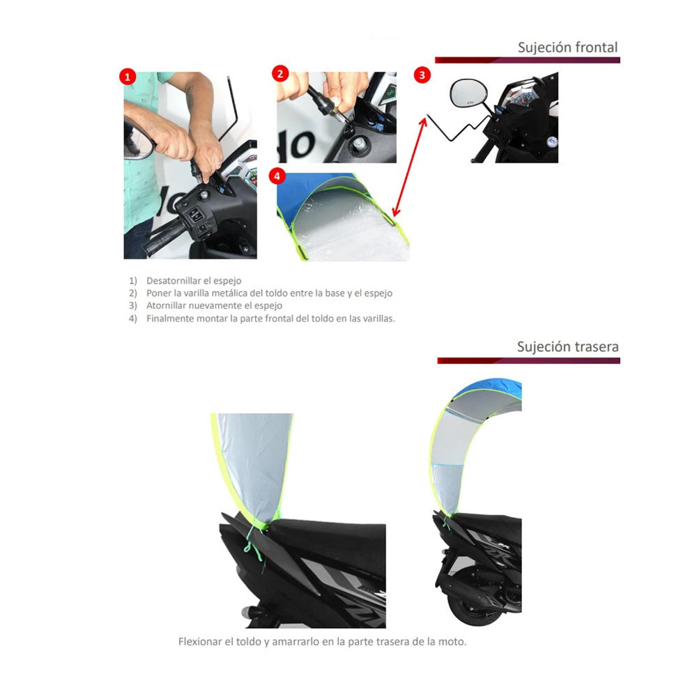 Toldo anti-lluvia para moto