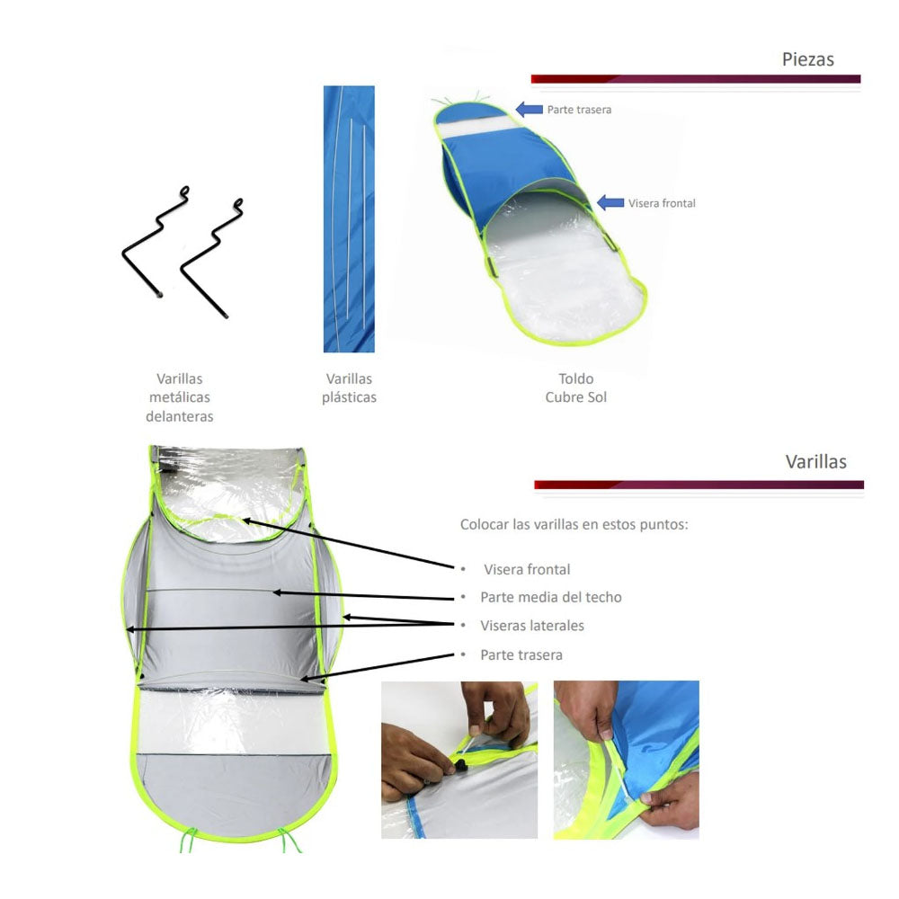 Toldo anti-lluvia para moto